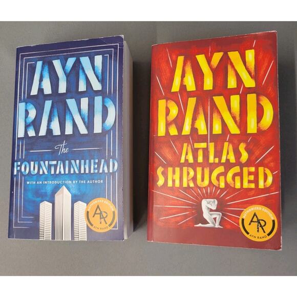Set of 2 Ayn Rand Books Paperback Atlas Shrugged and The Fountainhead Authorized - Picture 1 of 16